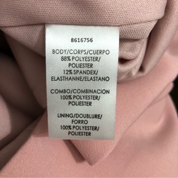 JS Collections Karina Blush Bow Illusion Mesh Sheath Dress 14 NWT - Picture 9 of 11